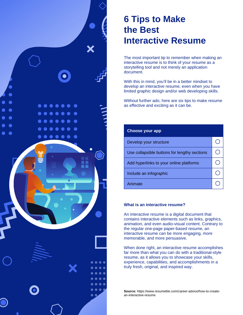 interactive resume writing tips