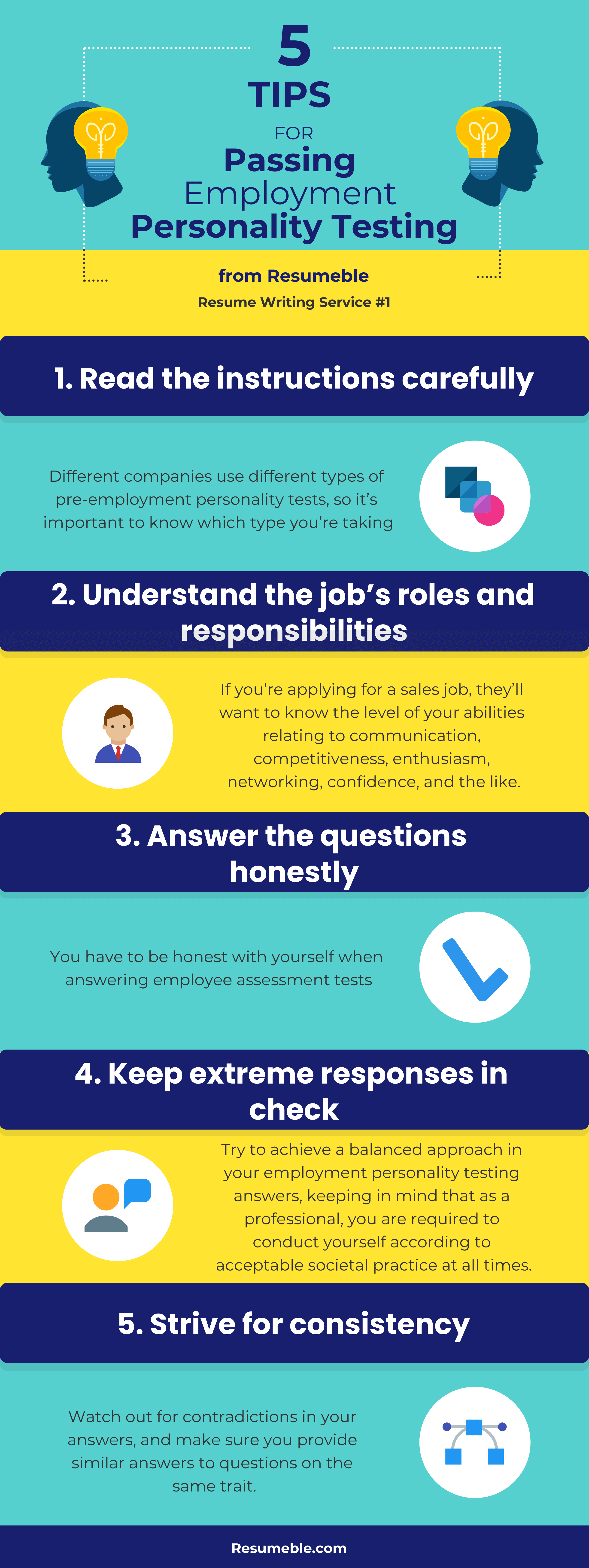 pre-employment personality test tips infographic