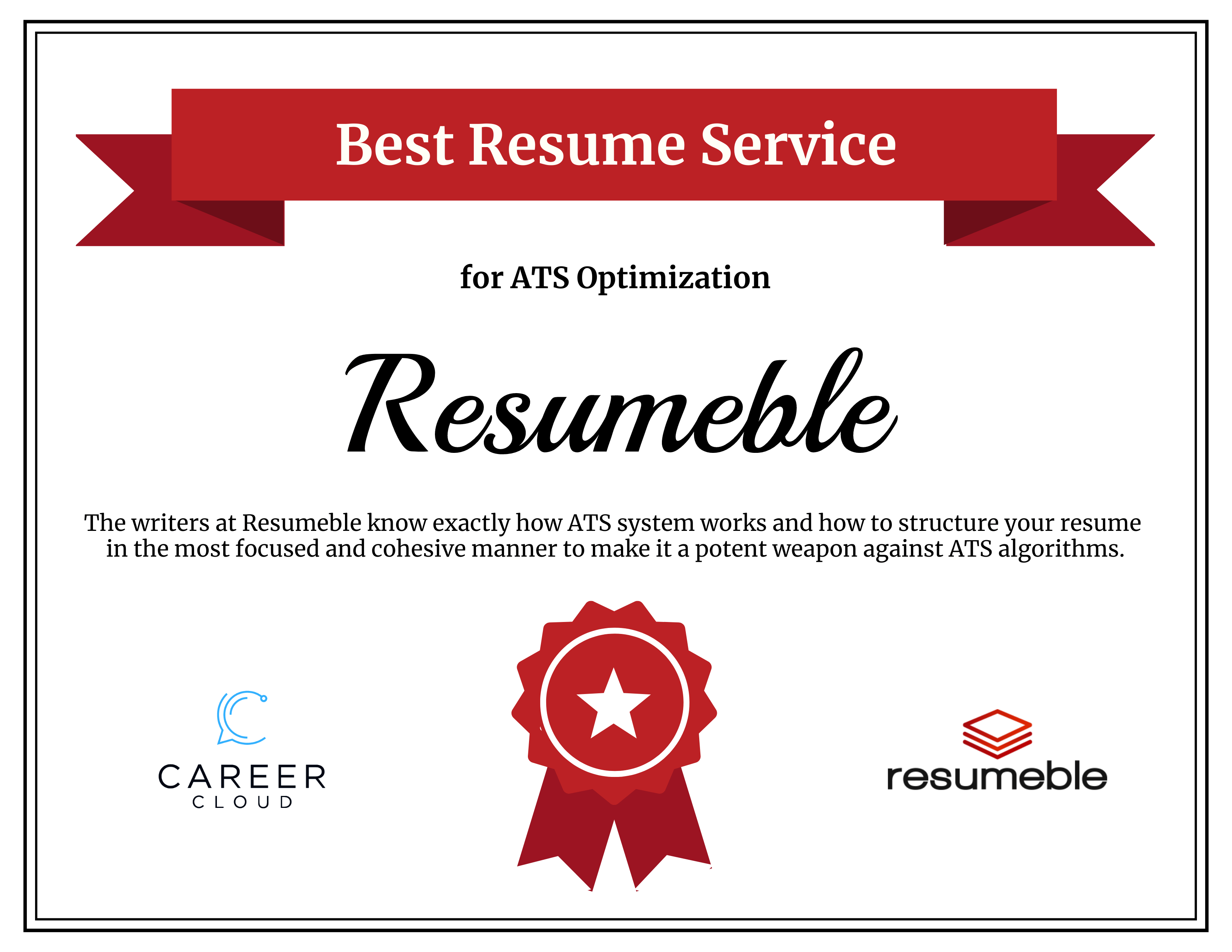 best ATS resume service is Resumeble