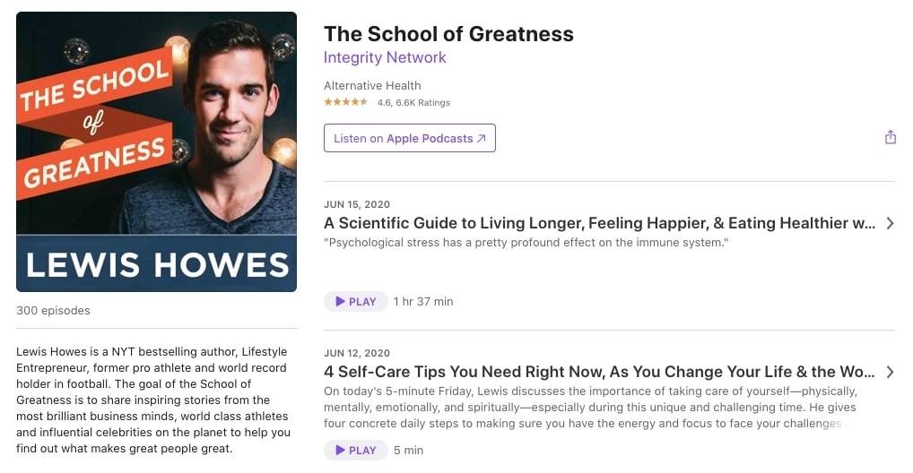 The School of Greatness – Lewis Howes - podcast