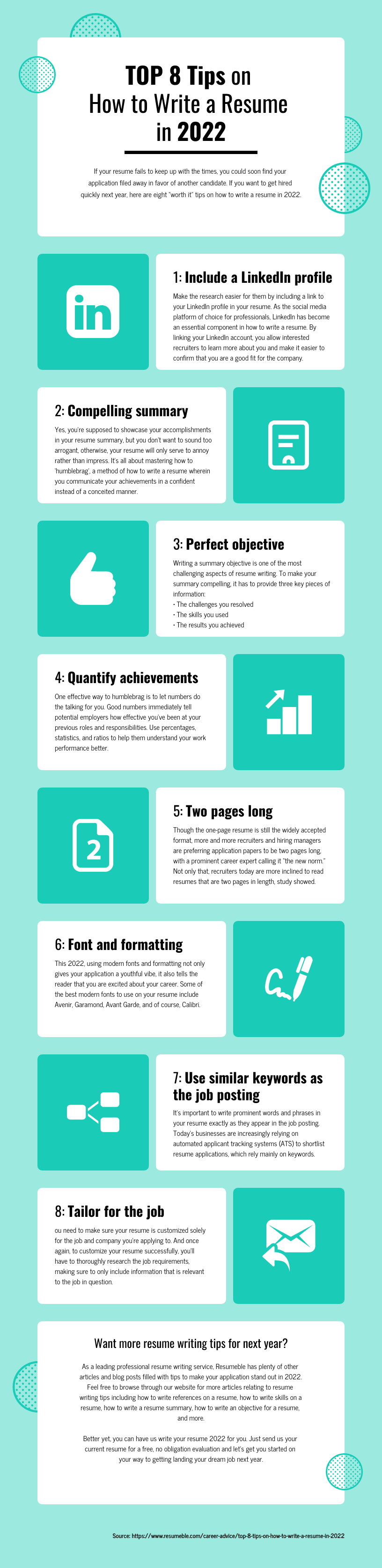 How to Write a Resume in 2022 - infographic