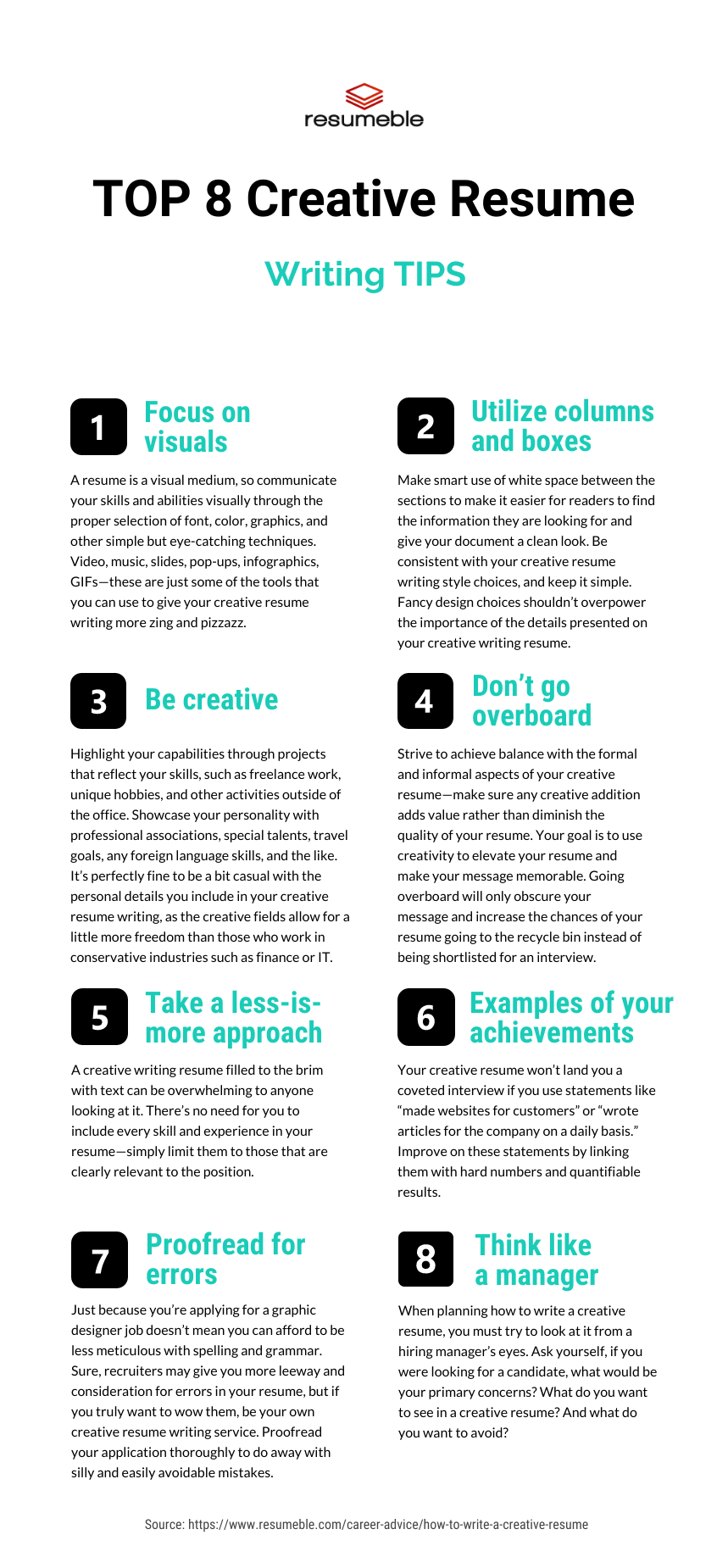 creative resume writing tips