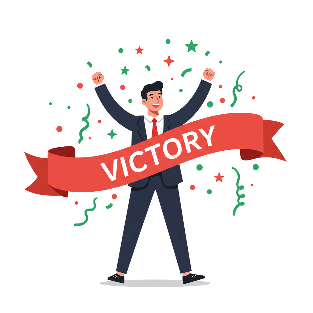 Job seeker is celebrating landing a job - Resumeble