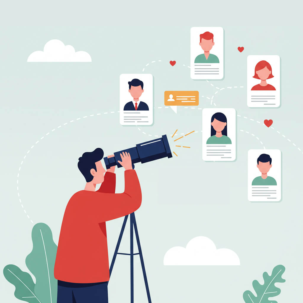 Recruiter looking at different candidates and considering their candidacy - Resumeble