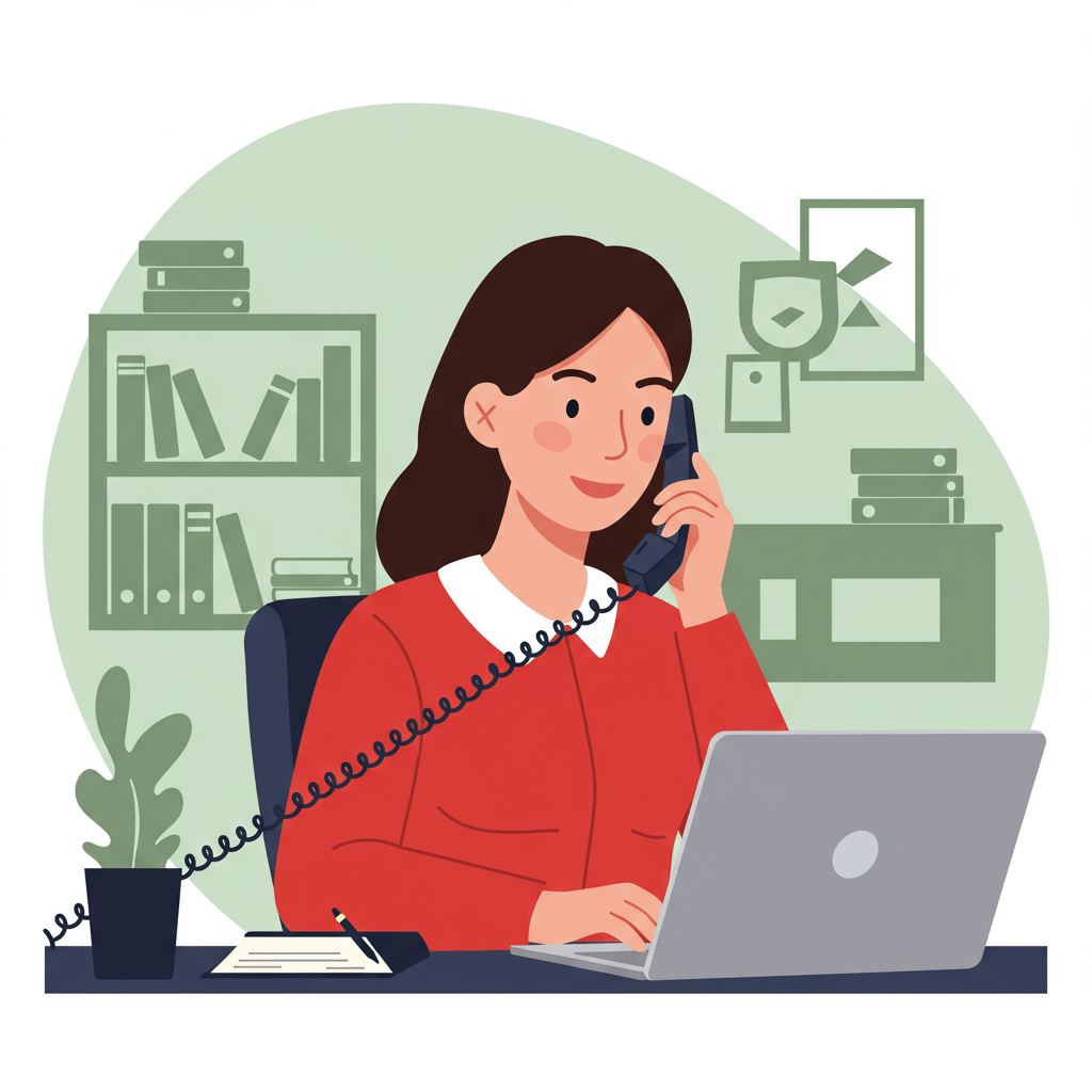 Girl talking on the phone during a phone interview - Resumeble