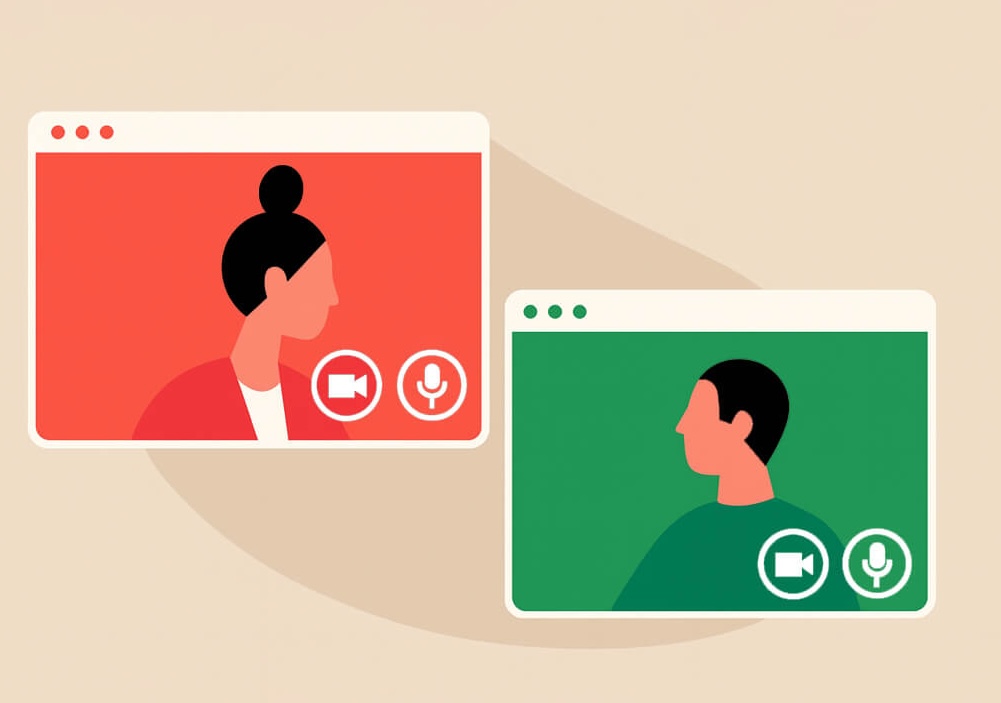 zoom interview image of two professionals - Resumeble