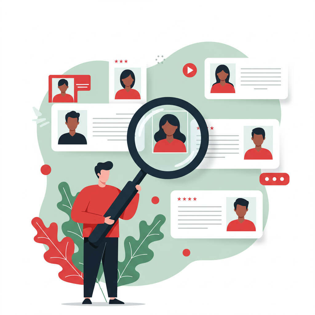 Floating resumes and a recruiter looking through them - Resumeble