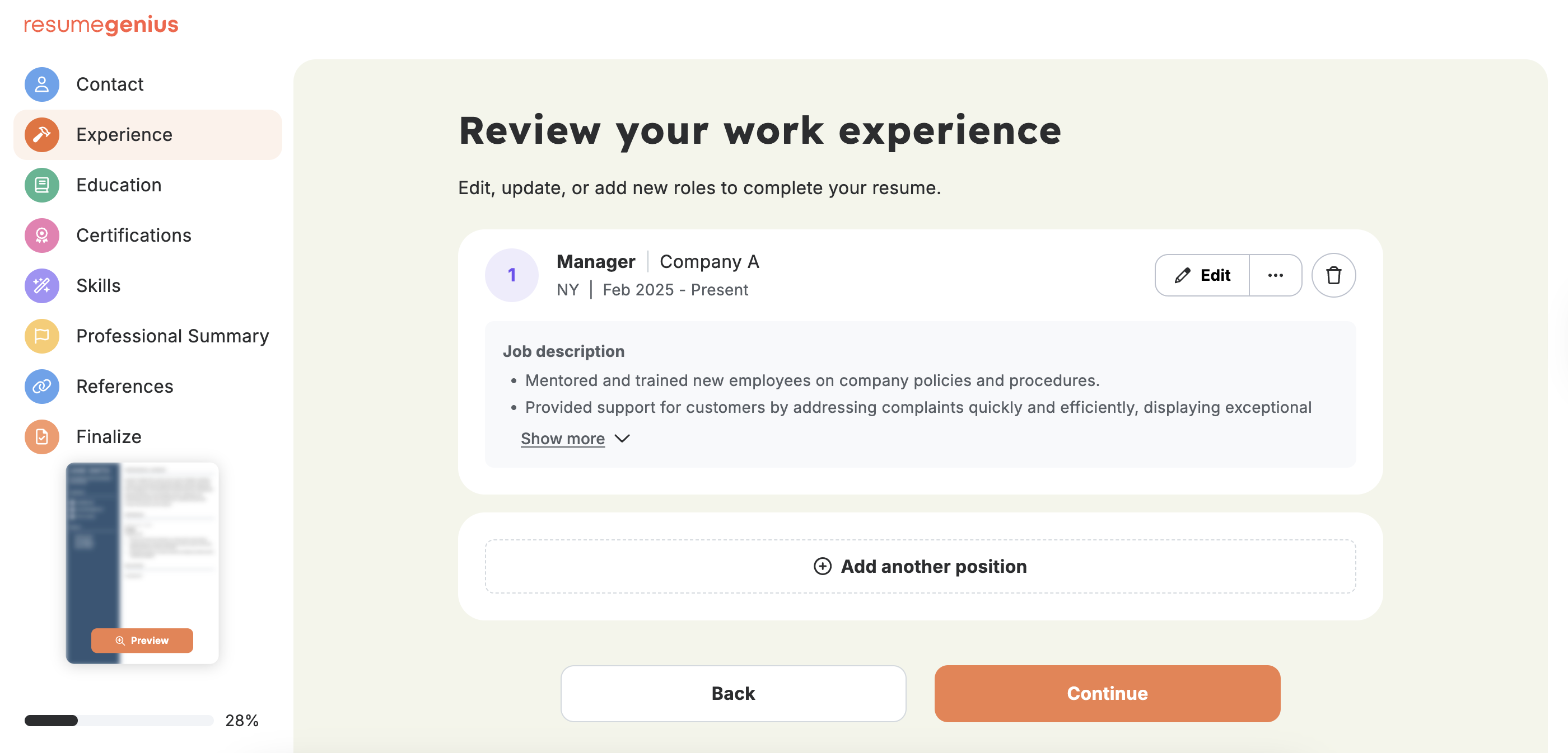 Resumegenius UI screen grab