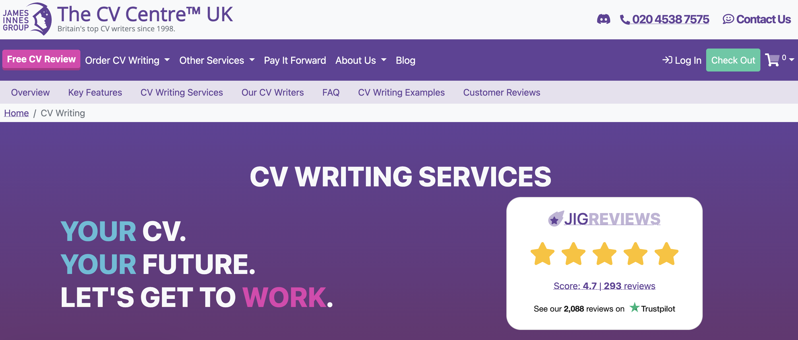 The CV Center UK - home page
