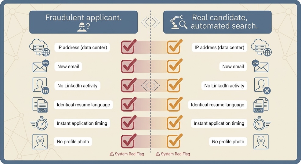 Fraud applicant vs legitimate applicant using AI applier - Resumeble